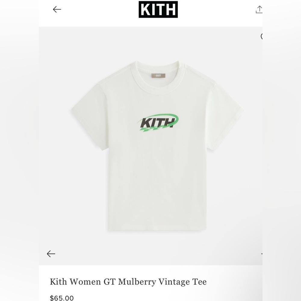 Kith White and Green Short Sleeve Tee